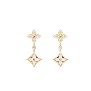 LOUIS VUITTON COLOR BLOSSOM M STAR MULTI MOTIF EARRINGS GOLD Q06489