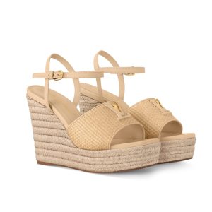 LOUIS VUITTON MARE WEDGE SANDALS NATURAL BEIGE 1AHLM0