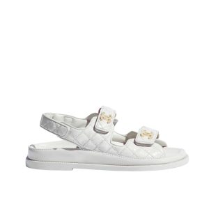 CHANEL SANDAL SHINY WHITE G35927 B20276 U0451