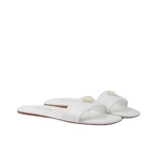 PRADA LEATHER SLIDES WHITE  1XX355 070 F0009 F D005