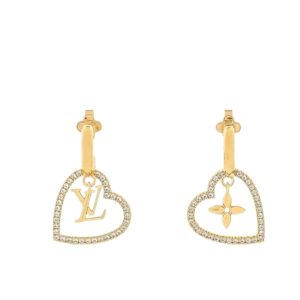 LOUIS VUITTON HEART EARRINGS WHITE M02308