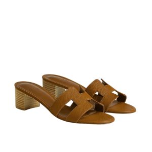 Hermes Oasis Sandals Brown Leather
