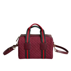 Gucci Mini GG Handbag GG Canvas Dark Red 20Cm