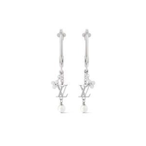 LOUIS VUITTON LV ICONIC HOOK EARRINGS SILVER M02674