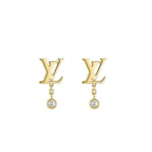 Louis Vuitton Gold And Diamond Earrings Q96495