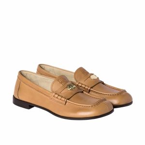 MIUMIU LEATHER LOAFERS COGNAC 5D398E 248 F0046 F 010