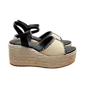 LOUIS VUITTON HELIOS WEDGE SANDAL RAFFIA BLACK