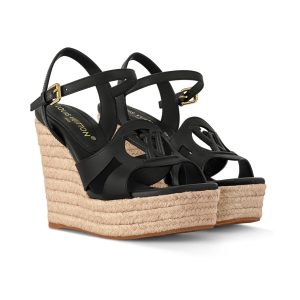 LV WEDGE SANDAL NOIR 1ACI88