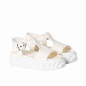MIUMIU DENIM FLATFORM SANDALS IVORY 5X402E CSL F0304 F 045