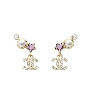 CHANEL EARRINGS METAL GLASS PEARLS AND DIAMANTES IN GOLD ABF187 B19939 NAFQE