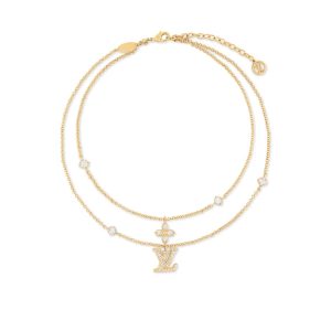 LOUIS VUITTON LADY LV NECKLACE GOLD TONE M01845