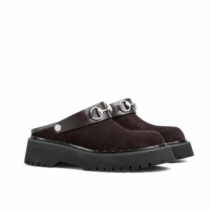 GUCCI WOMEN MULE WITH HORSEBIT DARK BROWN 835829 AAE3R 2042
