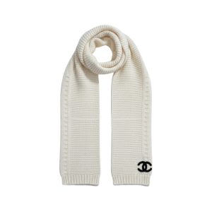Chanel Cashmere Knit Scarve White