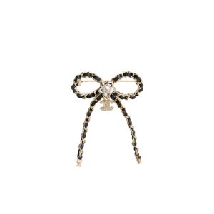 Chanel Brooch Metal Glass Pearls And Strass Gold