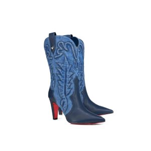 CHRISTIAN LOUBOUTIN SANTIABOOTY 85 BOOTS DENIM BLUE 32404636603