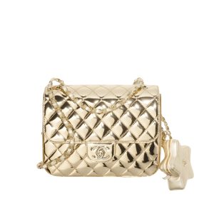 Chanel Backpack And Star Coin Purse Metallic Mirror Gold 23Cm