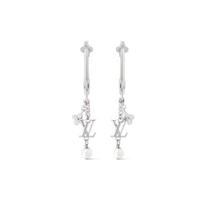 LOUIS VUITTON LV ICONIC HOOK EARRINGS SILVER M02674