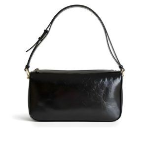 Gucci Half Horsebit Large Shoulder Bag Black Leather 38Cm