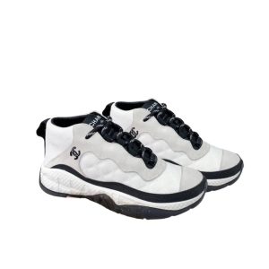 Chanel Plain Logo Sneakers Suede White G65776