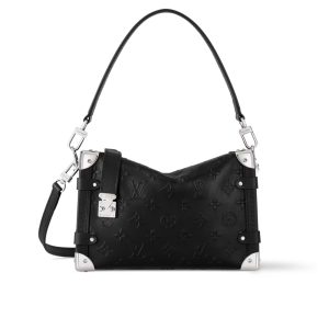 Louis Vuitton MM Side Trunk Bag Silver Metal Black 23Cm M14572
