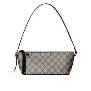 Gucci Gg Emblem Small Shoulder Bag Beige And Dark Brown 22Cm
