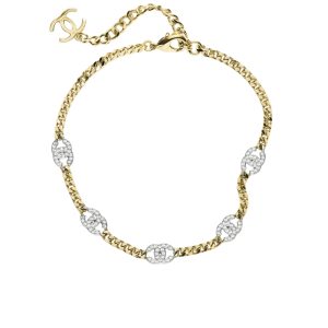 Chanel Choker Metals And Stone Grains Gold Silver And Transparent
