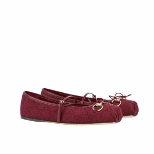 GUCCI WOMEN'S HORSEBIT BALLET FLAT RED 821220 FAD8F 8546