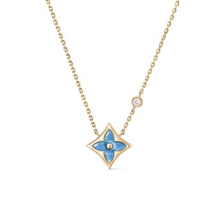 LOUIS VUITTON COLOR BLOSSOM BB STAR PENDANT NECKLACE YELLOW GOLD Q03276