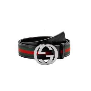 GUCCI INTERLOCKING MEN BELT BLACK 411924 H917N 1060