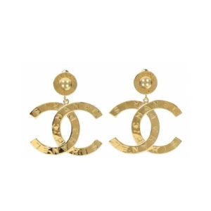Chanel Paris Button Earrings