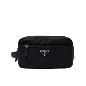 Prada ReNylon and Saffiano Leather Travel Black 22Cm