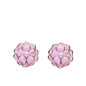 CHANEL CAMELLIA EARRINGS PINK ABG218 B21624 U3368