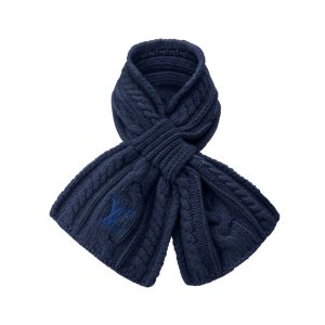 Louis Vuitton Only LV Mini Cable Scarf Navy Blue 150Cm M96755