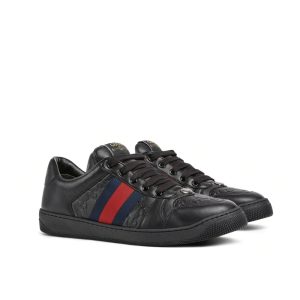 Gucci Men Screener Sneaker Black Leather