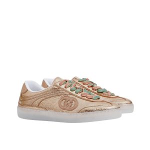 Gucci Women G75 Sneaker Bronze Textured Leather ‎