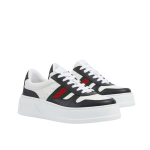 Gucci Women Chunky Trainers Black And White Leather