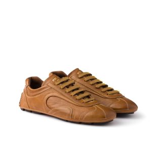 Prada Montecarlo Re Edition 2005 Antiqued Nappa Leather Sneakers Caramel 4E1165 EFX F098L F G000