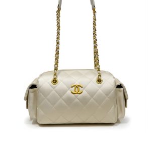 Chanel Small Bowling Bag Light Beige 25Cm