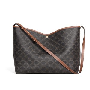 Celine Soft Shopper Bag In Triomphe Canvas 33Cm