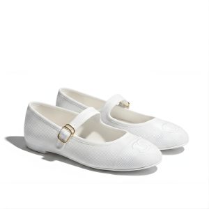 Chanel Mary Jane Ballet Flat White