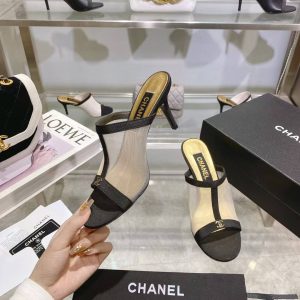 CHANEL Mesh Grosgrain CC Mules