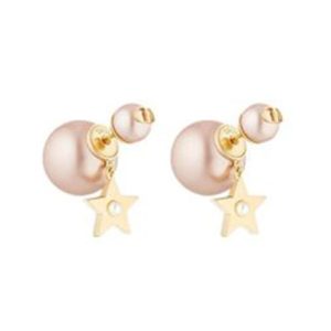 Dior Metal Earrings Women's Pink