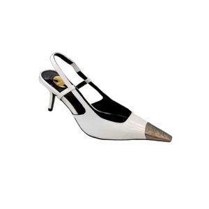YSL JEANNE slingback pumps in glazed leather