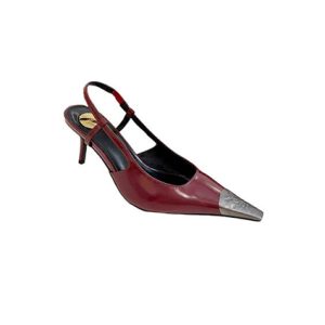 YSL JEANNE slingback pumps in glazed leather
