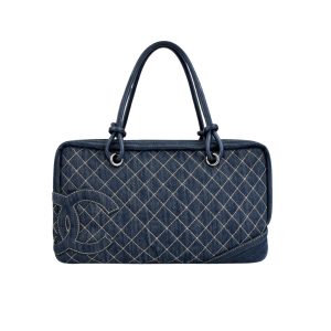 Chanel Denim Duffle Bag Blue Denim 40Cm