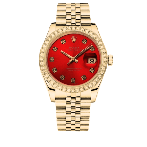 Rolex Lady Datejust Demi Red Dial And Gold 31Mm