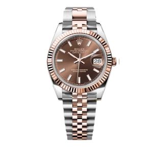 Rolex Oyster Perpetual Datejust Dial With Silver And Everose Gold Strap Chocolate 36Mm