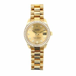 Rolex Lady Datejust 28 Diamond Dial 18K Yellow Gold 28Mm