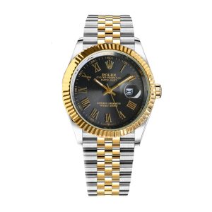 Rolex Datejust Roman Numeral Dial Oystersteel And Gold In Black 41Mm