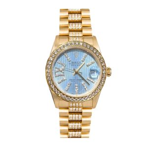 Rolex Datejust Diamond In Gold With Blue Dial 31Mm